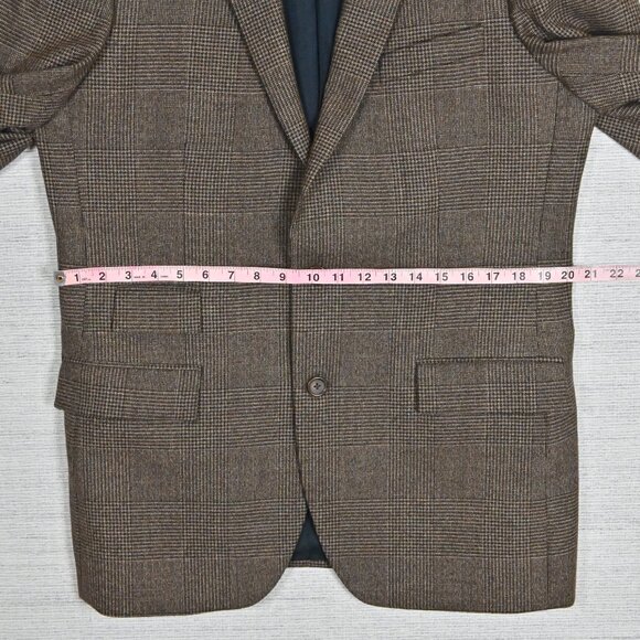 J. Crew Thompson Slim Fit Formal 100% Wool Check Brown Grey Suit Set 42L W34/L32 - Picture 11 of 16